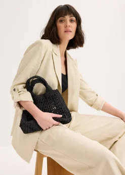 Sac à bandoulière aspect paille