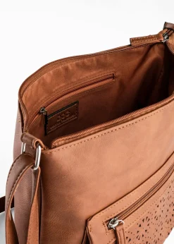 Sac à bandoulière avec poche extérieure décorative