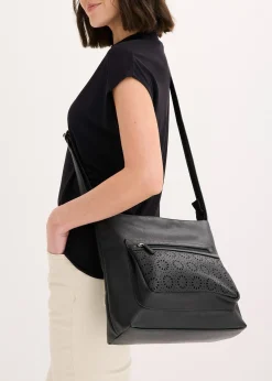 Sac à bandoulière avec poche extérieure décorative
