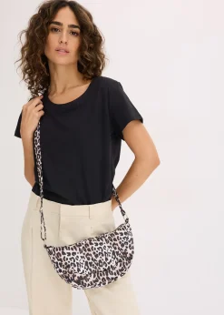 Sac à bandoulière en nylon motif léopard