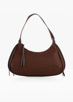 Sac à bandoulière en suédine avec passepoil