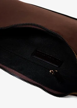 Sac à bandoulière en suédine avec passepoil