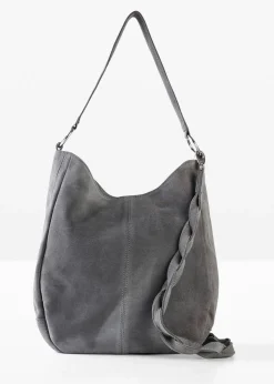 Sac en cuir velours avec sangle décorative