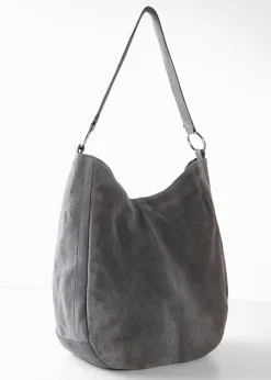 Sac en cuir velours avec sangle décorative