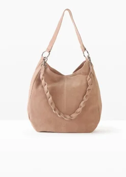 Sac en cuir velours avec sangle décorative