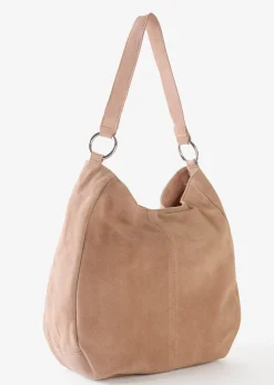 Sac en cuir velours avec sangle décorative