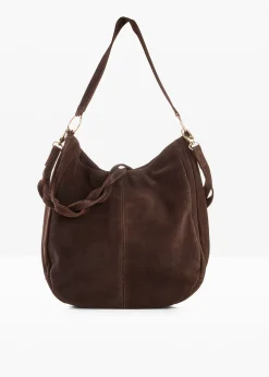 Sac en cuir velours avec sangle décorative