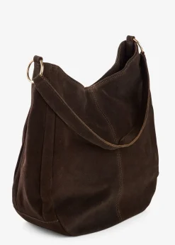 Sac en cuir velours avec sangle décorative