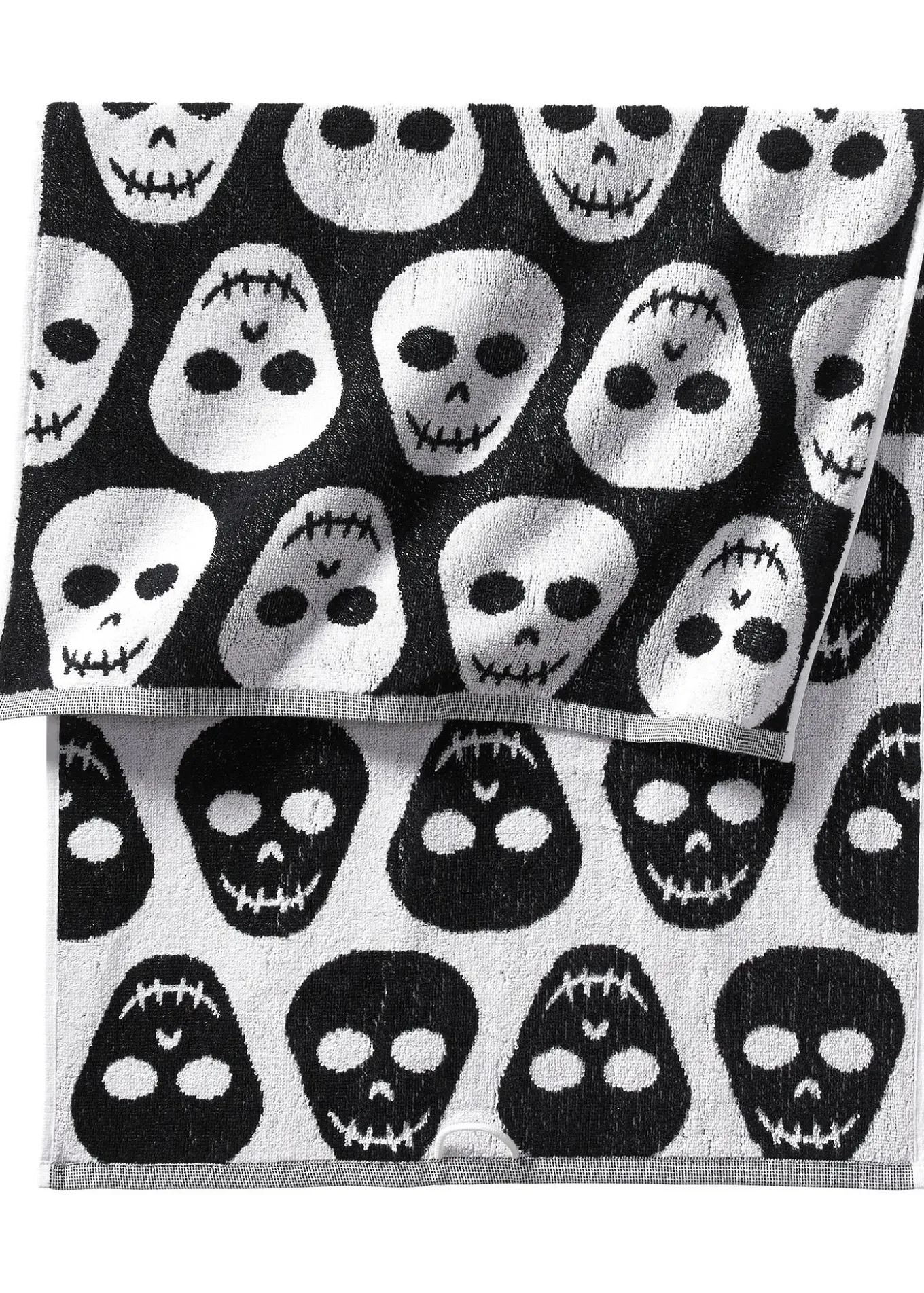 Serviette de toilette à motif tête de mort