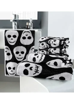 Serviette de toilette à motif tête de mort