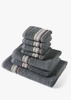 Serviette de toilette avec détails rayés