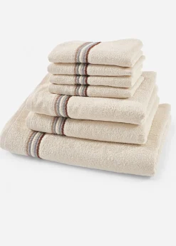 Serviette de toilette avec détails rayés