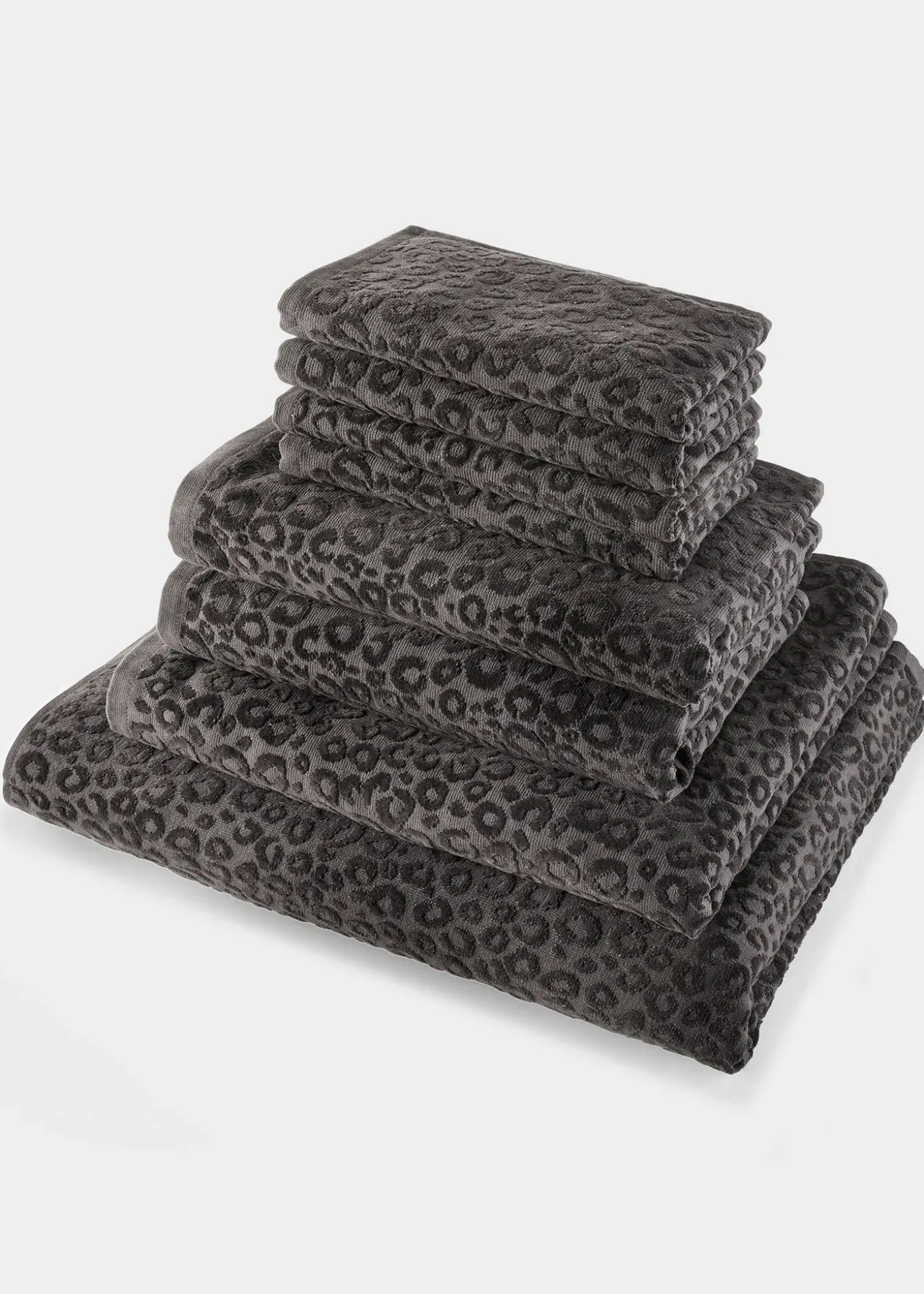 Serviette de toilette pur coton motif léopard