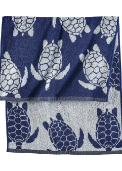Serviette de toilette pur coton motif tortue