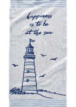 Serviette de toilette pur coton motif phare