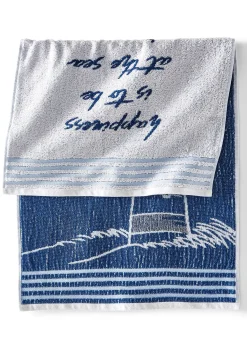 Serviette de toilette pur coton motif phare