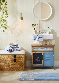 Serviette de toilette pur coton motif phare