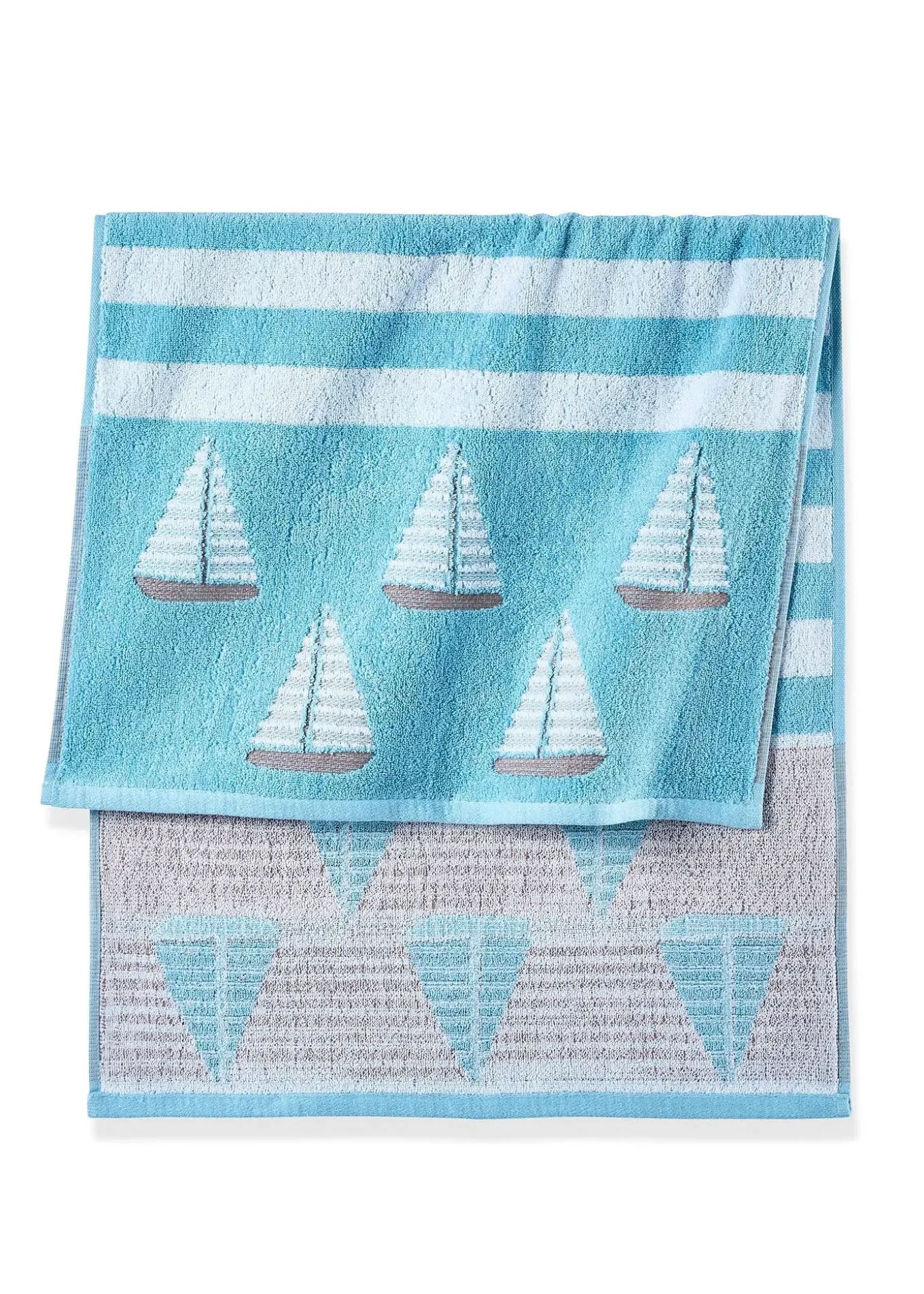 Serviette de toilette pur coton motif bateau