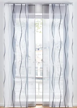 Set de 2 panneaux coulissants (uni et imprimé)