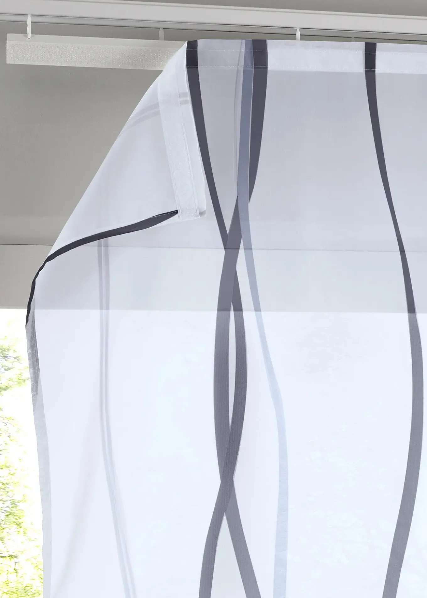 Set de 2 panneaux coulissants (uni et imprimé)