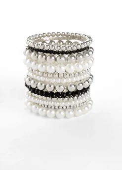 Set de bracelets (ens. 12 pces) en perles artificielles