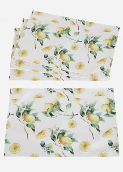 Set de table (4 pces) à imprimé citron