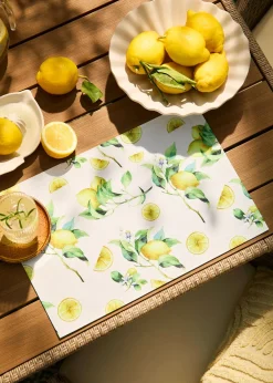 Set de table (4 pces) à imprimé citron
