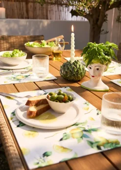 Set de table (4 pces) à imprimé citron