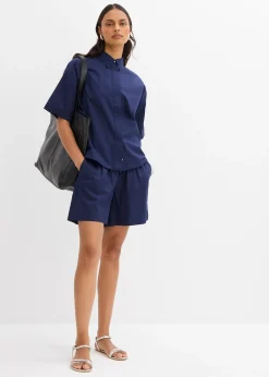 Short 100% coton avec taille élastiquée