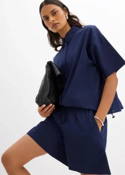 Short 100% coton avec taille élastiquée