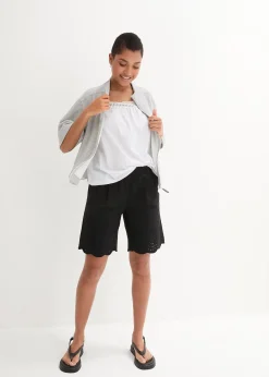 Short 100% coton avec taille élastiquée