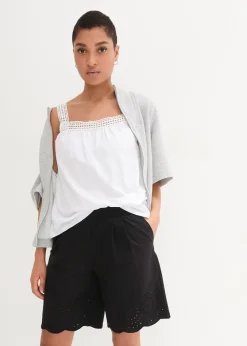 Short 100% coton avec taille élastiquée