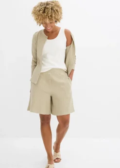 Short 100% coton avec taille élastiquée