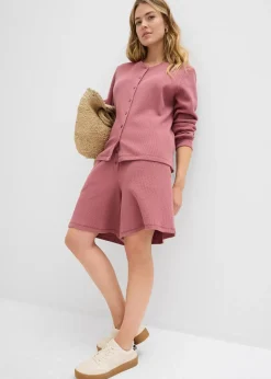 Short 100% coton avec taille élastiquée