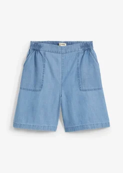 Short à taille élastiquée, avec du lin rafraîchissant