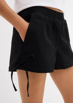 Short à taille élastiquée en coton extensible