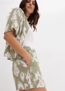 Short à taille élastiquée en viscose