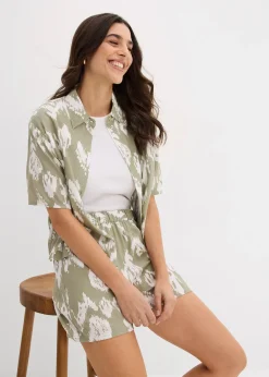 Short à taille élastiquée en viscose