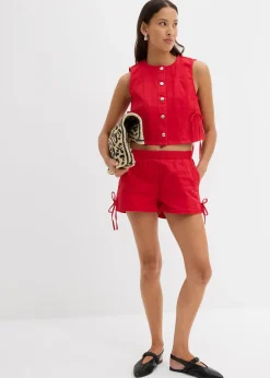 Short à taille élastiquée en coton extensible