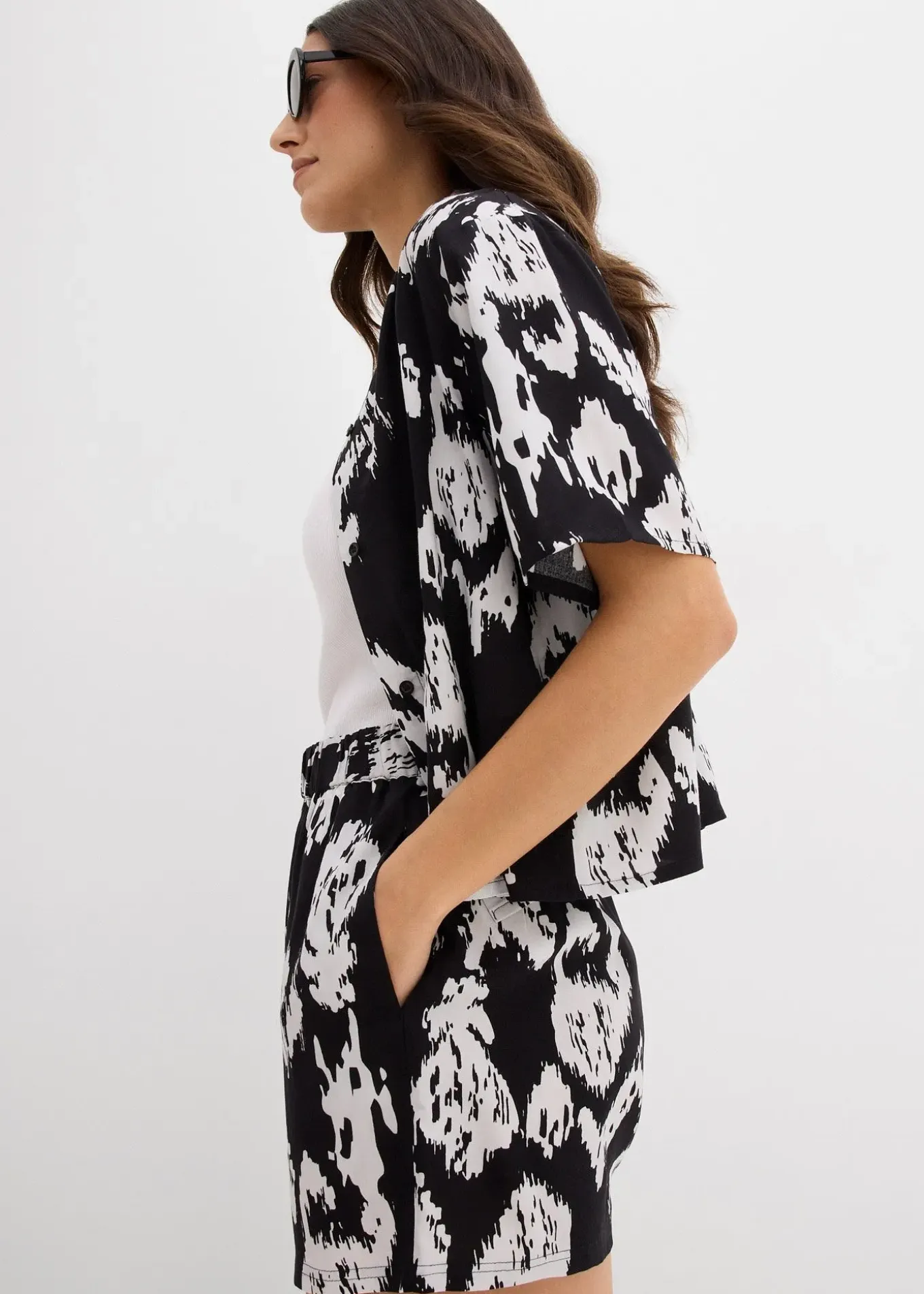 Short à taille élastiquée en viscose