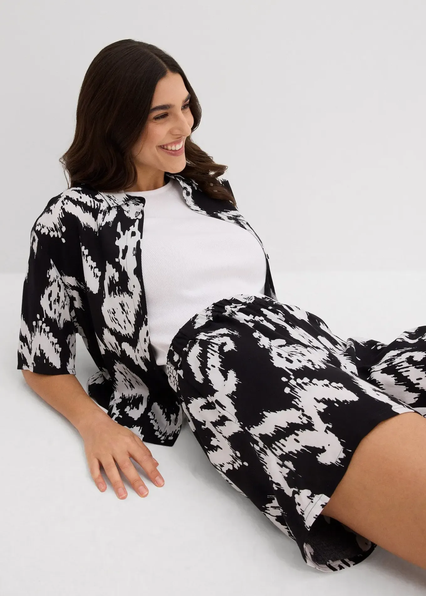 Short à taille élastiquée en viscose