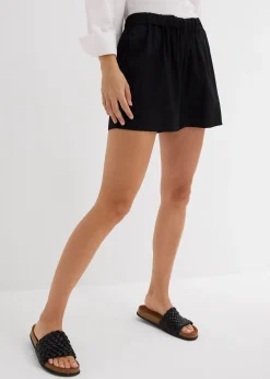 Short à taille élastiquée en viscose