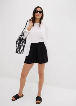 Short à taille élastiquée en viscose