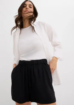 Short à taille élastiquée en viscose