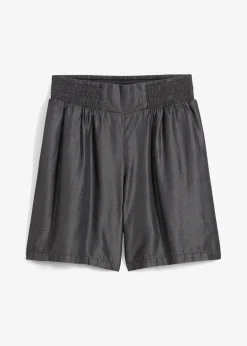 Short à taille élastiquée et smockée