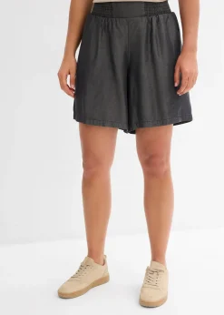 Short à taille élastiquée et smockée