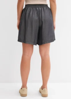 Short à taille élastiquée et smockée