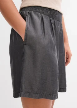 Short à taille élastiquée et smockée