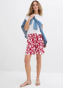 Short ample en viscose avec taille haute élastiquée