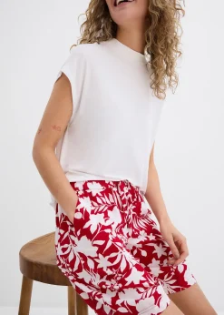 Short ample en viscose avec taille haute élastiquée